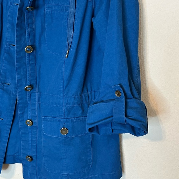 Coldwater Creek Marine Blue Cargo Jacket with Inner Drawstrings - size 10 - Picture 6 of 10